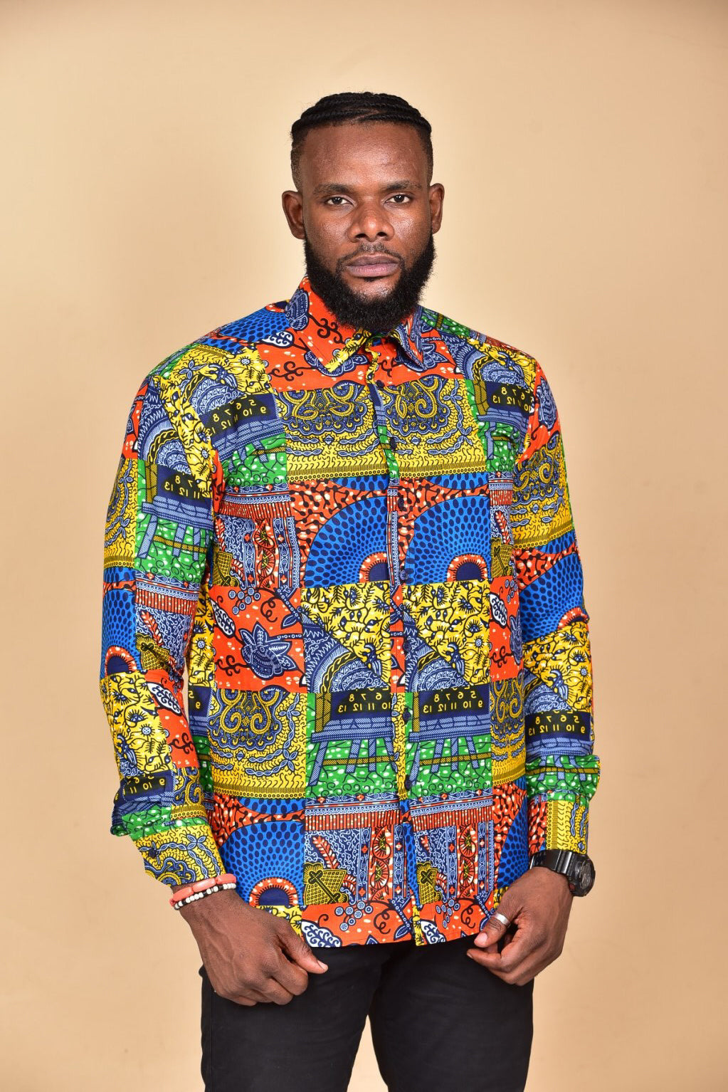 PARKLEES Heren Afrikaanse Dashiki Tribal Grafisch Patchwork Lang Mouw Bedrukt Grandad Kraag Shirt, M PARKLEES Heren Afrikaanse Dashiki Tribal Grafisch Patchwork Lang Mouw Bedrukt Grandad Kraag Shirt, M