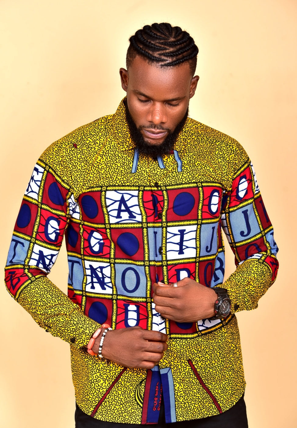 African Print Ankara Alphabet Shirt