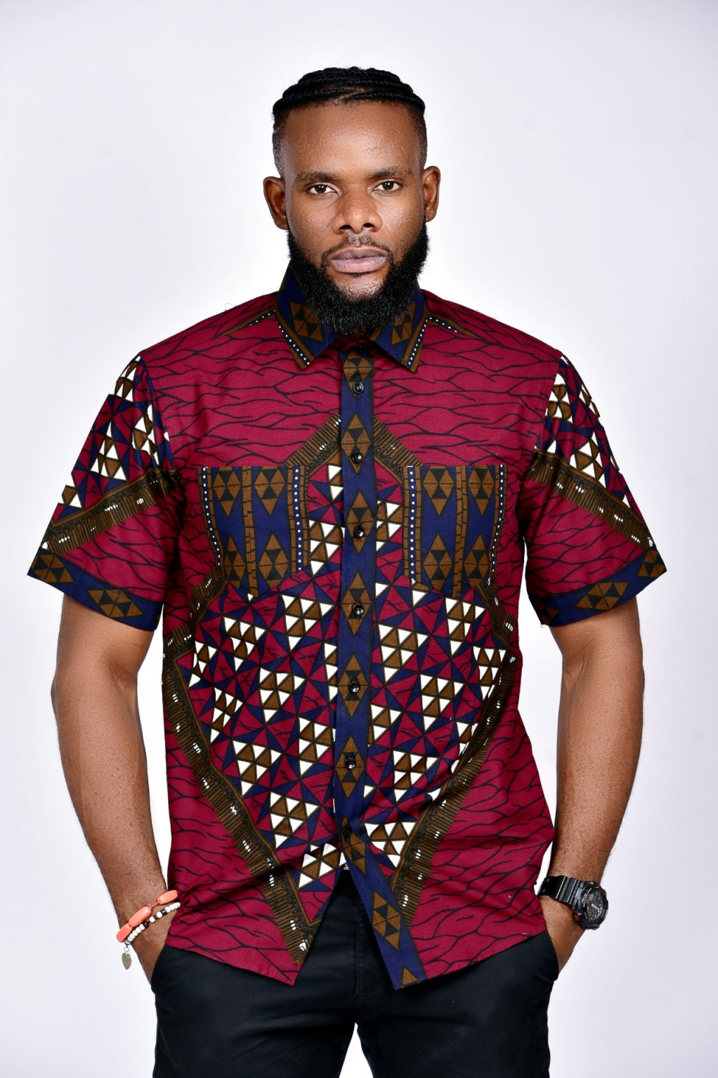 Broken Glass African Print Ankara Shirt