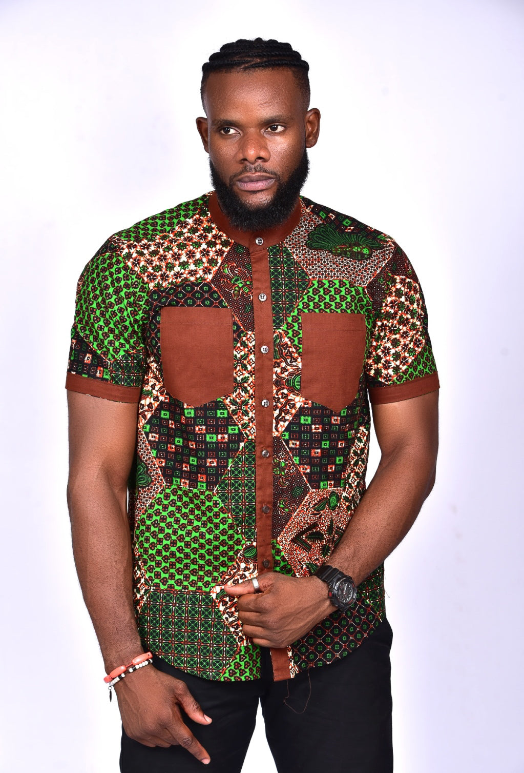 Honeycomb African Print Ankara Shirt