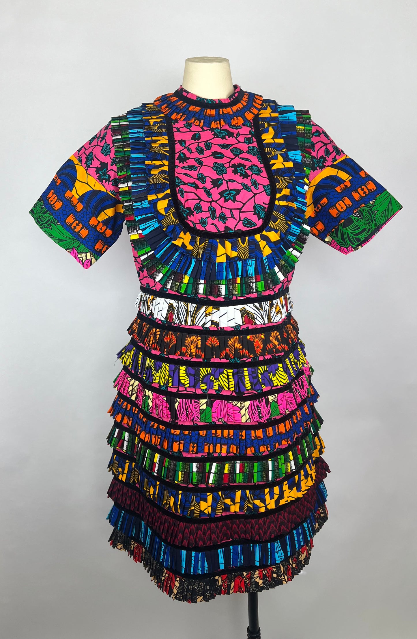 Edima African Complex Layered Ankara Dress - Short