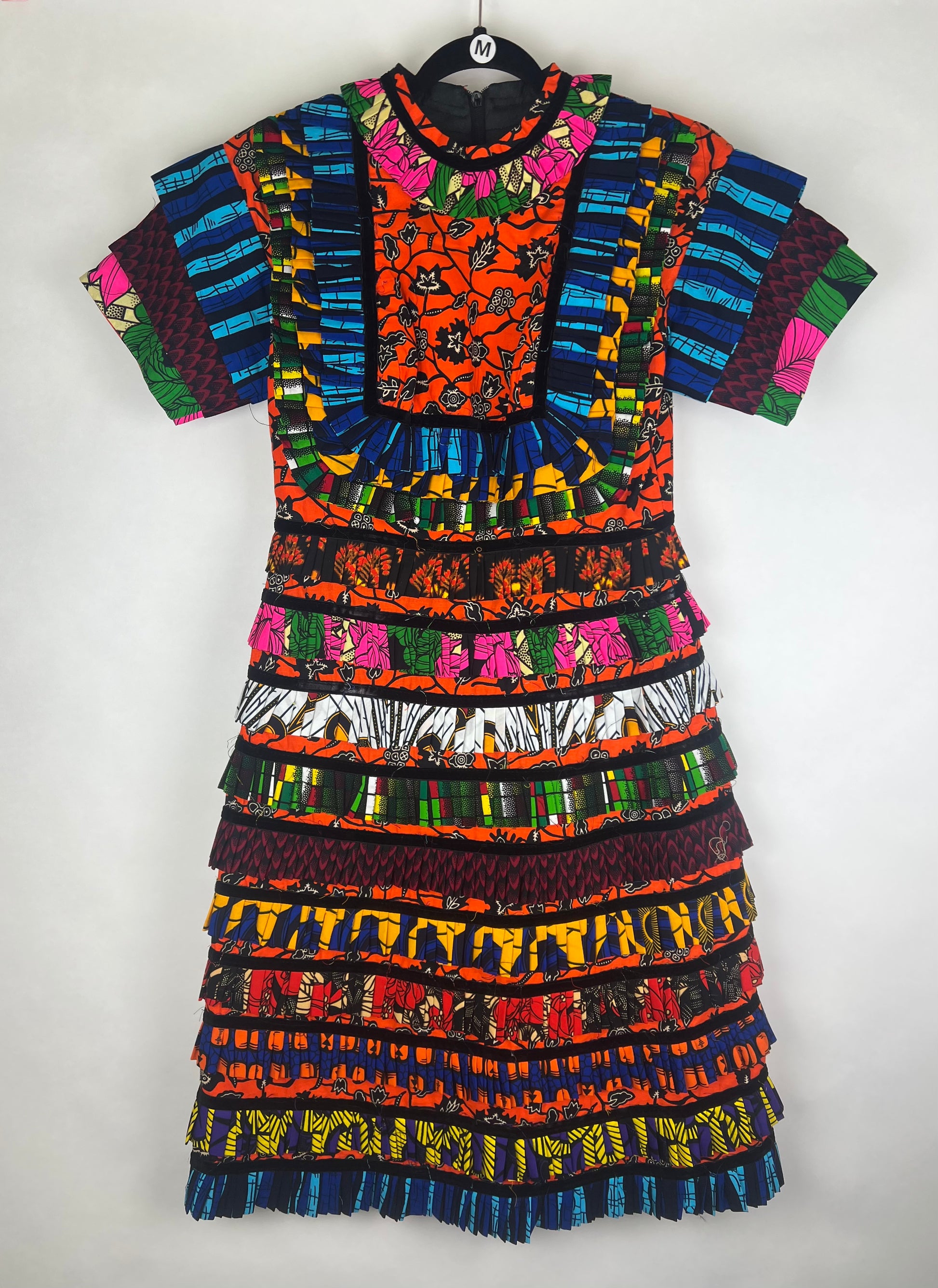 Edima African Complex Layered Ankara Dress - Short Nyeti Edima African Complex Layered Ankara Dress - Short Nyeti