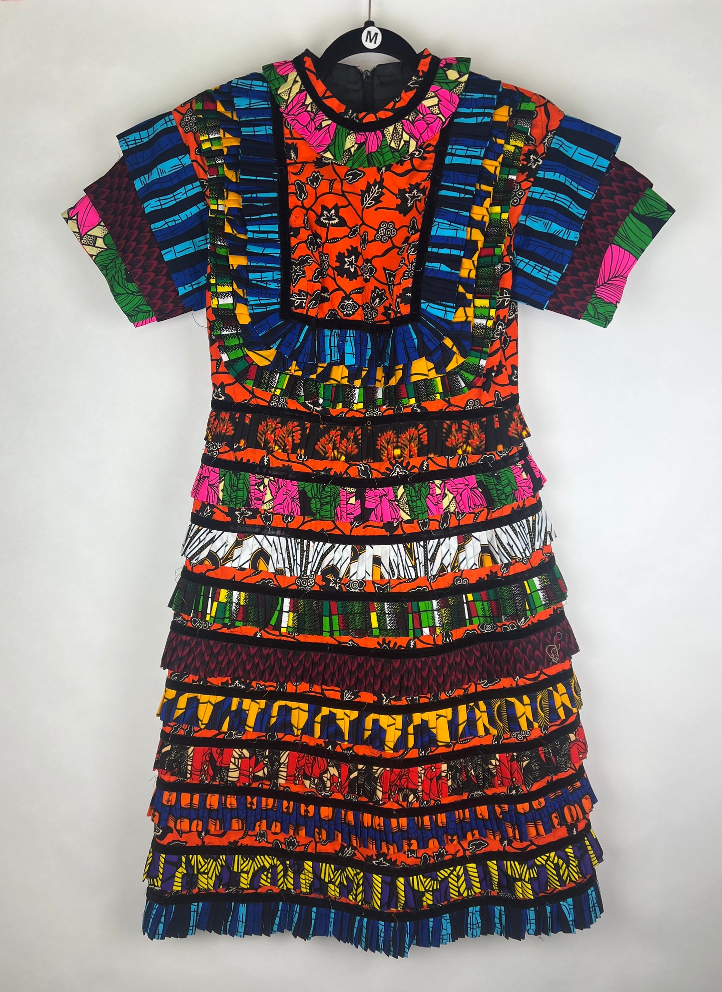 Edima African Complex Layered Ankara Dress - Short